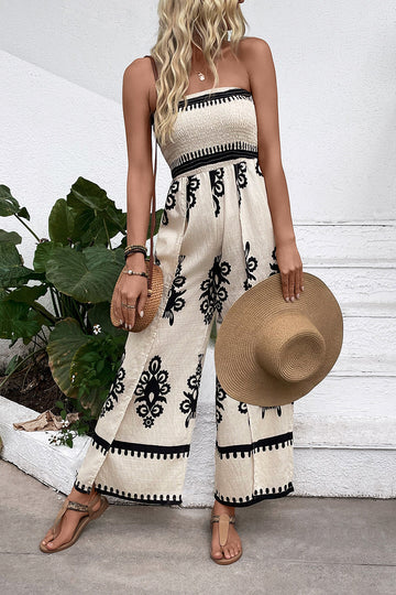 Robe d’été bustier imprimée kahki légère